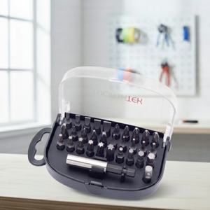 Juego de puntas de destornillador de cambio rápido (32 piezas) operado manualmente - empaquetado en estuche de plástico - Product Image 1