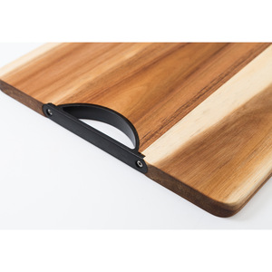 Tabla de Cortar de Madera Maciza Rectangular de 40x30x1.7cm con Asa, Tabla de Picar para Cocina, Color Natural - Product Image 4
