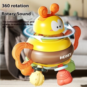 Cartone animato giocattolo per bambini con Design a ape tre in uno molari di plastica morbida sonaglio a mano e colla per denti a sfera Set per dentizione - Product Image 4