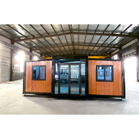 Bâtiment de bureau préfabriqué de luxe prêt à l'emploi de 120 m2, 2 chambres, acier léger, extensible, panneau sandwich, mobilier ISO9001 CE