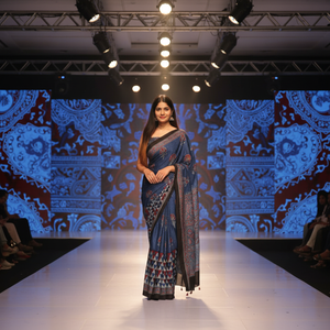 Sari en soie modal léger de qualité supérieure à imprimé floral, tenue ethnique pour l'exportation mondiale en gros - Product Image 2