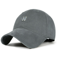 Gorras de Béisbol Lisas de 6 Paneles, Unisex, de Sarga de Algodón Lavado, Bordado a Mano, Velour, Talla Ajustable, Cómodas de Usar, Logotipo con Etiqueta Tejida