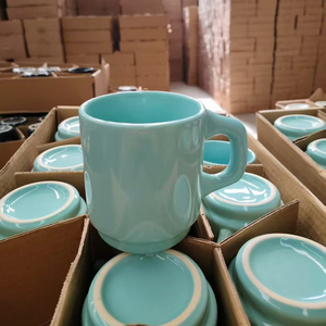 Personalized Blue <b>Ceramic</b> <b>Mug</b> Stacking Coffee <b>Mugs</b> Custom logo Printed - Product Image 6