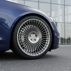 Rines de aluminio forjados a medida de 20, 21 y 22 pulgadas, color plata cepillada, multirradio, cara plana, para sedanes de lujo. - Product Image 6