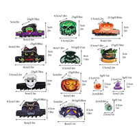 Nouvelles pinces à cheveux fantaisie pour Halloween, motif requin, citrouille et squelette humain, en acrylique, pour femmes, accessoire de mode