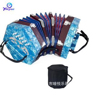 Accordéon hexagonal Yinyue à 20 touches, instrument de musique portable de 7,36 pouces pour l'enseignement, la pratique et les performances - Product Image 4