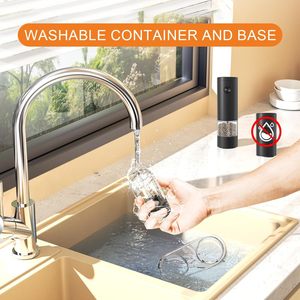 Moulin à poivre et à sel électrique avec moulin à sel et poivre à grossièreté réglable (une pièce) avec lumière LED - Product Image 5