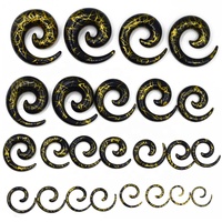 Plug d'oreille en spirale en acrylique, bijoux extensibles, nouveauté mode, clou conique noir, blanc, vert, Piercing, extenseur,