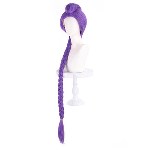 Perruque de cosplay Ainizi amovible de 100 cm, tresse à griffes mélangée violet, K-Pop Demon Hunters HUNTR/X Rumi pour femmes - Product Image 3