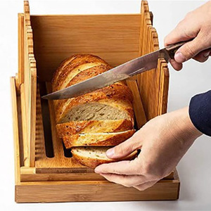 เครื่องตัดขนมปังไม้ไผ่แบบพับได้อเนกประสงค์สำหรับหั่นขนมปังปิ้ง - Product Image 1