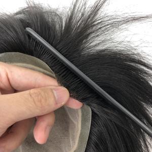 AU Real Scalp Coiffures Courtes Haute Qualité Cheveux Humains Naturel Invisible Perruque Base de Soie Prothèse Système Toupet pour Hommes - Product Image 6