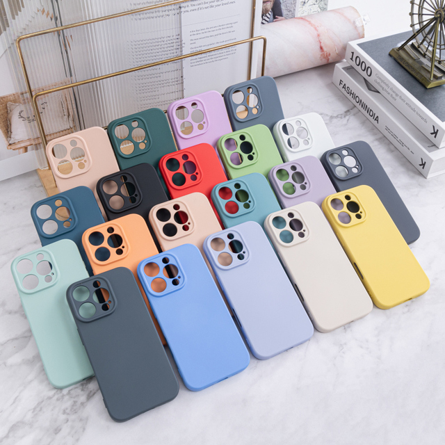 Custom Color Logo Liquid Soft Silicone Shockproof Protective Cell Phone Case for iPhone 16