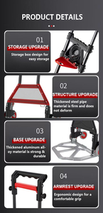 アルミ合金登山階段折りたたみ式ハンドカート<span class=keywords><strong>75Kg</strong></span>容量ポータブル折りたたみ式ハンドトロリーショッピング用 - Product Image 6
