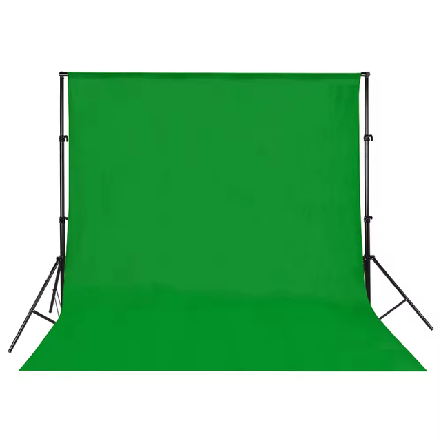 Muslin Background 1.5*2m Photography Backdrop Green Screen Not With Two Stands and a Telescoping Crossbar(Not Include Tripod