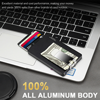 Tempat Kartu Kredit Bisnis Anti RFID dari Aluminium Alloy dengan Penutup Magnetik Tanpa Kancing, Kapasitas 6 Kartu