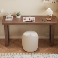 Bureau double en bois massif au design simple avec étagère, montage facile, banc de travail commercial pour usage de bureau