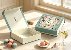 High-End Eco-Friendly Book Style Magnetic Flip <b>Square</b> Gift Box Made of Thick Grey Board Four-Color Printing Art Paper Wrapping - Product Image 3