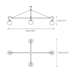 Suspension vintage en laiton et verre, style Mid-Century Modern, design poutre d'équilibrage, pour salle à manger et îlot, design de créateur, vente en gros, sur mesure - Product Image 4