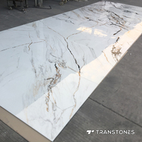 Meilleur motif de marbre personnalisé en usine Continuer les veines Panneau mural translucide artificiel en onyx