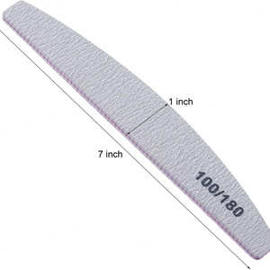 Kit de limes à ongles émeris double face grain 100/180 professionnel pour manucure et pédicure, personnalisable avec logo, pour salon - Product Image 2