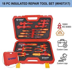 WEIDA 18PCS VDE 1000V Insulated Tool Kit IEC 60900 Certified High Voltage Electrician Repair <b>Set</b> WH07317 IEC 60900 2018 Complian - Product Image 3