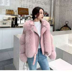 Manteau Motard en Fausse Fourrure de <span class=keywords><strong>Renard</strong></span> Immitation Femme, Collection Jeune Automne-Hiver 2023, Vente en Gros - Product Image 1