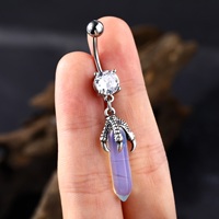 Toposh Drachenklaue blau 316l chirurgisch edelstahl trendig sex kristall bauchnabel bauchnabel ring piercing