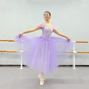 Abito Tutù Romantico da <span class=keywords><strong>Ballerina</strong></span> <span class=keywords><strong>con</strong></span> Ali, Vestito Giselle Bianco da Fata, Tutù Lungo Professionale da Balletto <span class=keywords><strong>con</strong></span> Ali - Product Image 4