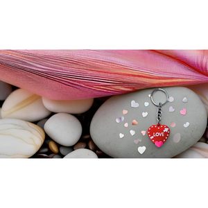 Heart Design Plastic Metal <b>Keychain</b> for Cars & Bikes for <b>Personalized</b> Styling - Product Image 6