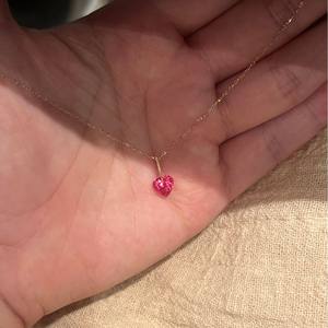 Collar con Colgante de Corazón Doble Cara de Plata Pura S925, Estilo Japonés de Lujo, con Mini Gema en Forma de Corazón del Mes de Nacimiento - Product Image 2