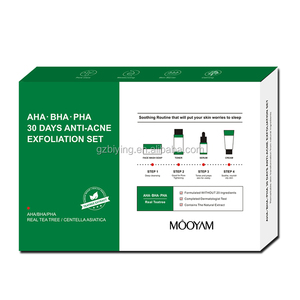 Etiqueta privada AHA BHA PHA Kits completos de cuidado facial Tea Tree Acné 4 en 1 <span class=keywords><strong>Control</strong></span> de aceite Juego antiacné para la cara - Product Image 5