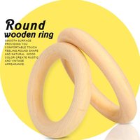 ECO-friendly Custom Unfinished Solid Wood Craft Rings Natural Wood Circles for Pendants Connectors
