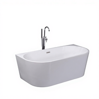 Baignoire ovale autoportante de luxe moderne en acrylique MW-817, design écologique, fonction de trempage, combo massage et drain, pour villas