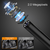 Endoscope industriel avec écran IPS HD de 5,0 pouces, caméra boroscope avec lumière LED, câble semi-rigide pour l'inspection des moteurs automobiles