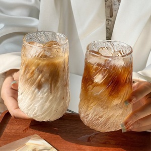 Preço barato Moda Alta Borosilicato Clear Glacier Textura Gelo Durável Bonito Latte Leite Copo Beber Copo De Café Caneca Suco - Product Image 1