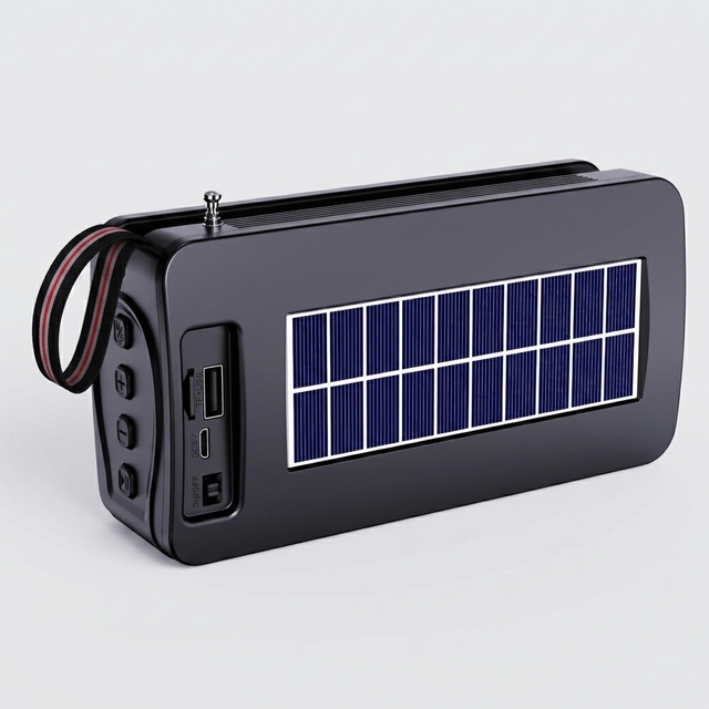 Portable Solar for Speaker FM Radio Flashlight Support TF Card USB Playback Rechargeable Outdoor Wireless Audio IPX-5