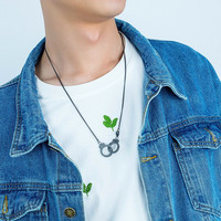 2022 nouveaux hommes en acier inoxydable Antique menottes pendentif collier lien chaîne pour cadeau mariage ou anniversaire
