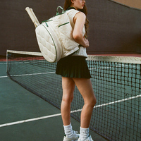 Sac de raquette de padel personnalisé avec logo, 30 à 40L, noir et or, en nylon, avec compartiment thermique et rangement pour chaussures, pour le sport