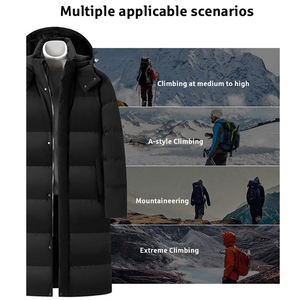 Giacca Imbottita Lunga da Uomo con Cappuccio <span class=keywords><strong>per</strong></span> Sci e Alpinismo, Personalizzabile con Logo, Antivento, Parka Invernale - Product Image 6