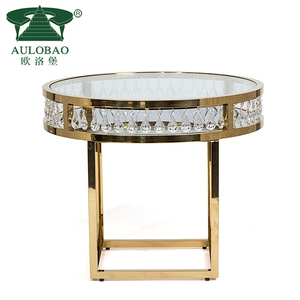 Elegante tiempo fiesta decoración usada base de metal dorado mesa de pastel de boda - Product Image 6