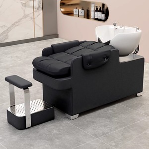 Vente directe usine : Fauteuil de lavage professionnel en cuir avec bac en céramique pour salon de coiffure et institut de beauté - Product Image 1