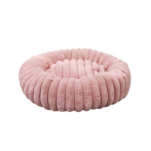 Cama para mascotas de felpa de conejo de pana nido de gato de patrón sólido en diferentes tamaños para animales pequeños y grandes - Product Image 1