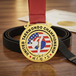 Medalla de Metal Fundido a Presión Personalizada con Acabado en Oro Esmaltado 3D, Impresión Offset para Deportes, Maratón, Competición, Recuerdo, Premio - Product Image 2