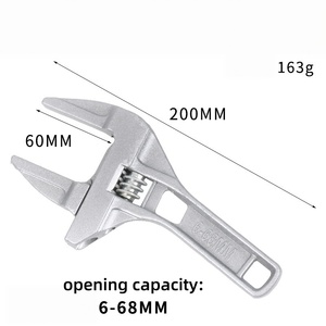 Clé à molette courte réglable à mâchoires dentelées à large ouverture, clé courte pour réparation de tuyaux de drainage et raccords de plomberie, directement de l'usine - Product Image 4