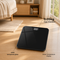 Balance numérique en verre trempé de haute précision avec grand écran LCD pour le suivi du poids et le fitness à domicile (vente en gros)