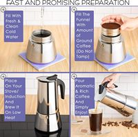 Cafetière Moka à poignée en bois au toucher doux pour cuisinière