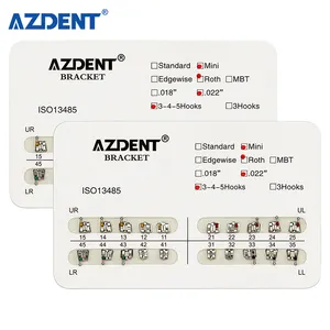 AZDENT 牙科可粘合迷你正畸 Roth 金属支架