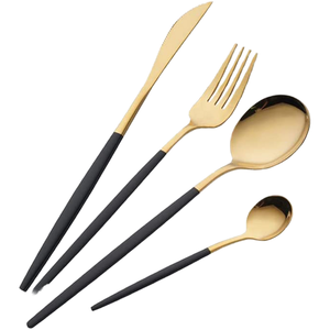 Ensemble de vaisselle moderne en acier inoxydable au design coréen avec fourchette et cuillère à baguettes pour un usage quotidien - Product Image 5