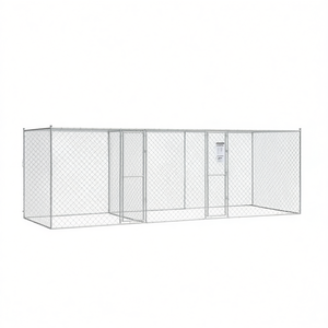 Jaula para Perros de Acero Galvanizado Plateado 236.22 X 78.74 X 78.74 Pulgadas para Mascotas, Resistente para Exteriores, para Razas Grandes - Product Image 1