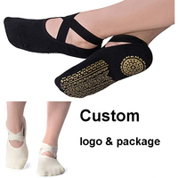 Chaussettes antidérapantes de Fitness pour femmes, en coton, pour Yoga, Pilates, Yoga, danse, gymnastique